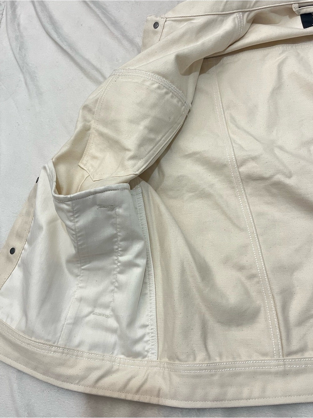 G-Star Originals Raw Denim Cream Color Sleeveless Denim Button Up Collared Vest - Picture 11 of 14